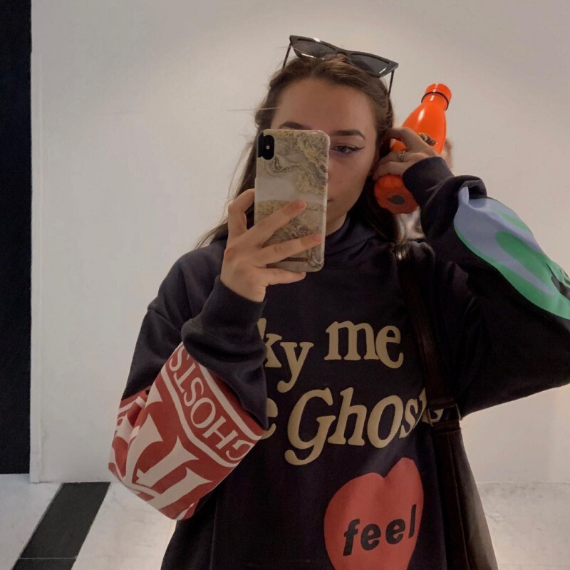 KanYe KanYe Hooded Sweater with Velvet Foam Letter Women's CPFM Trendy High Street Niche Design Loose Hoodie KanYe KanYe Hooded Sweater with Velvet Foam Letter Women's CPFM Trendy High Street Niche Design Loose Hoodie