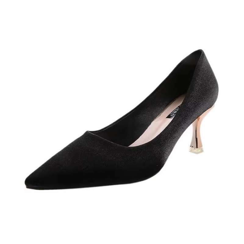 French-Style High-Heeled Shoes for Women, Stiletto Heels, High-End Niche Wear-Resistant Design, Bridal Chinese-Style Xiuhe Professional Shoes