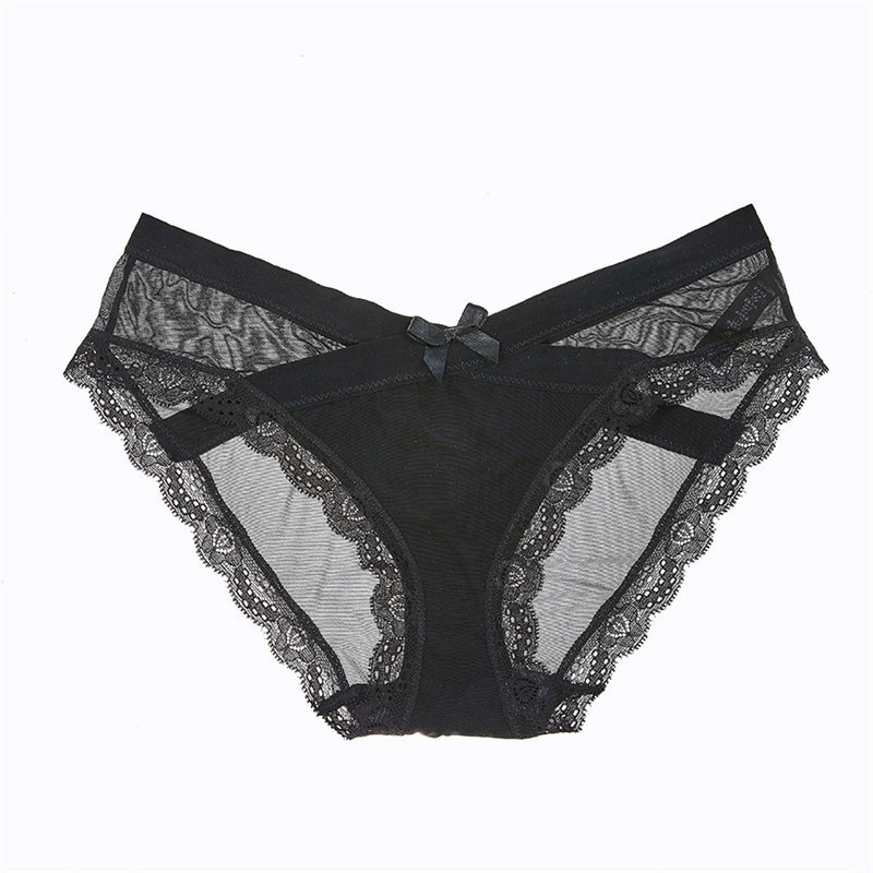 Women’s Mesh Thong with Bow Detail, Sheer Japanese-Style Brief, White, One Size — detail image 13