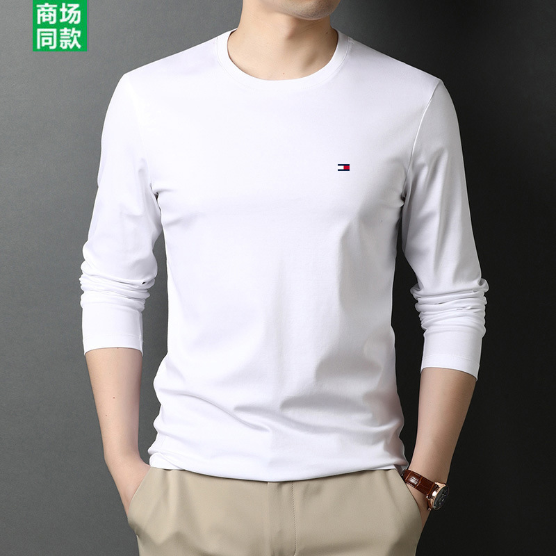American genuine goods Tommy Tommy Spring and Autumn Men's Long-sleeved T-shirt Crewneck mercerized cotton Solid Color Base Shirt Top Trendy American genuine goods Tommy Tommy Spring and Autumn Men's Long-sleeved T-shirt Crewneck mercerized cotton Solid Color Base Shirt Top Trendy