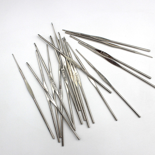 Single-head iron crochet hook small fine lace hook DIY knitting tool set crochet shoe material package sewing accessories