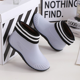 Women's Japanese-style Fashionable Outer Wear All-match Women's Rain Boots Short Tube Non-slip Water Boots Waterproof Rubber Shoes