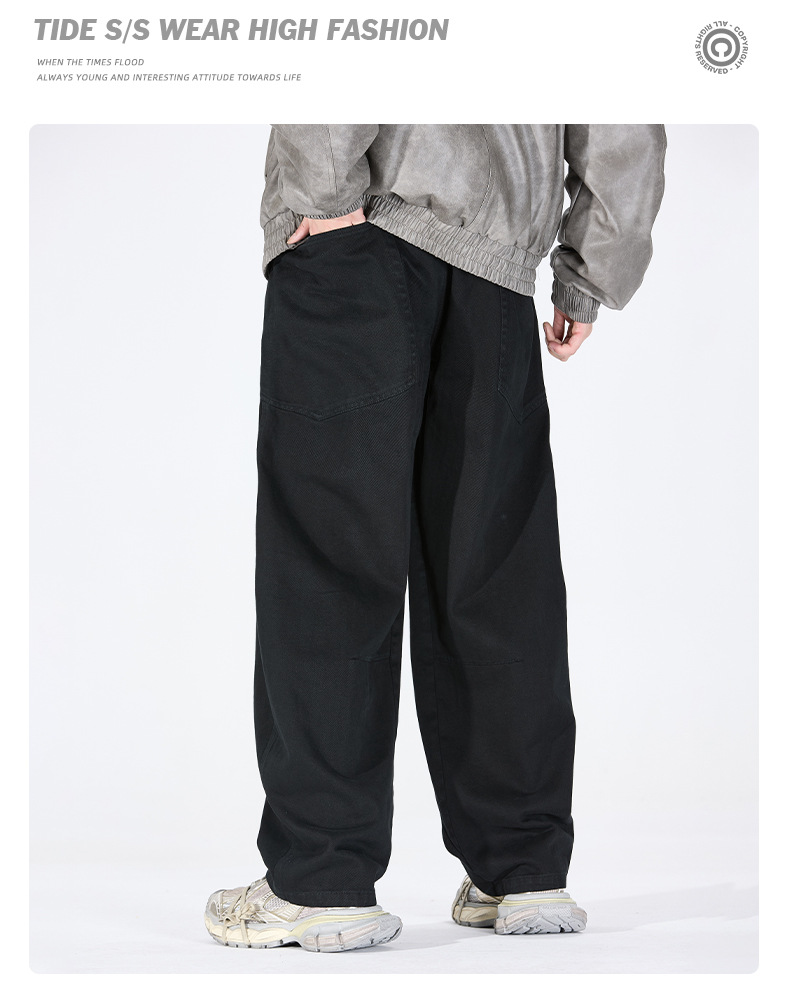 Herrenbekleidung Herrenbekleidung 2024 Retro Freizeithose Herbst und Winter Multi Pocket Workwear Loose Scimitar Pants Herrenhose_voghion.com