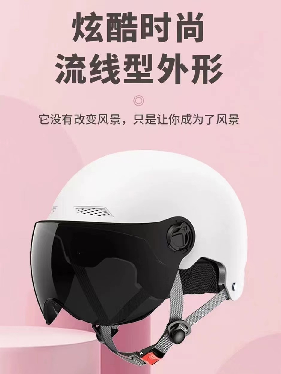 New national standard 3C certified electric vehicle helmet for men and women, electric scooter safety helmet, motorcycle riding half helmet, breathable and protective