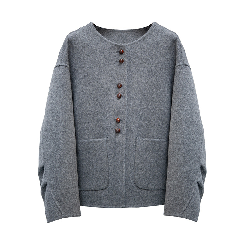 Stylish Woolen Short Coat for Petite Women, New Spring Model, Super Flattering Short Woolen Coat, Slimming and Versatile