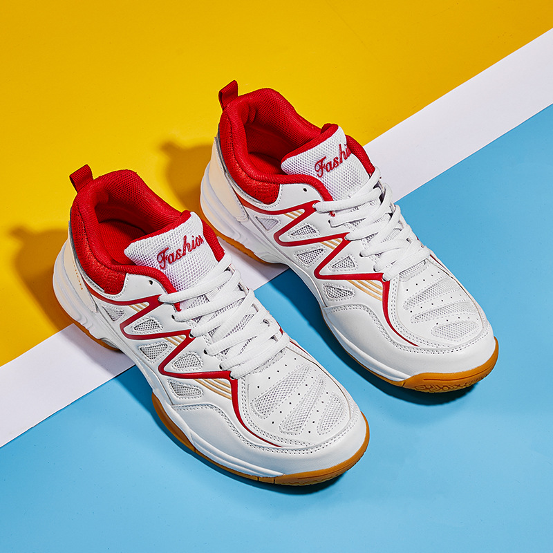 Nuevos zapatos de bádminton transfronterizos para hombres y mujeres respirables antideslizantes zapatos de tenis de mesa zapatos de entrenamiento de competencia zapatos de tenis al por mayor