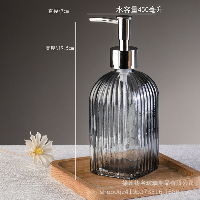 スポット卸売アマゾンプッシュ式ガラス手指消毒剤垂直パターン増粘ボストンシャワージェルローションボトル|undefined