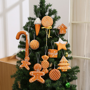 Cross-Border Fashion Candy Cane Gingerbread Man Christmas Decoration Christmas Tree Hanging Ornaments Home Decorations