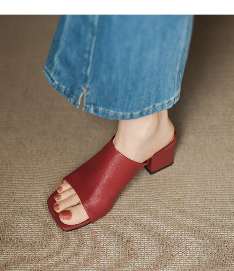 Sandal hở mũi nữ gót thấp quai ngang đế bằng 2,5 cm — Hạnh sắc (cao 2,5 cm) chi tiết 20