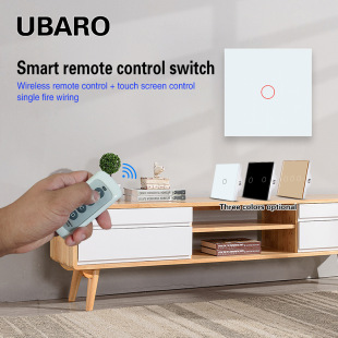 Type 86 European Standard Wireless Remote Control Switch Set Glass Panel 0- 20m Distance 433Rf Radio Frequency Switch Processing