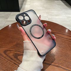 適用蘋果15pro無邊框磁吸殼iPhone13ProMax磨砂iPhone14抗摔薄款
