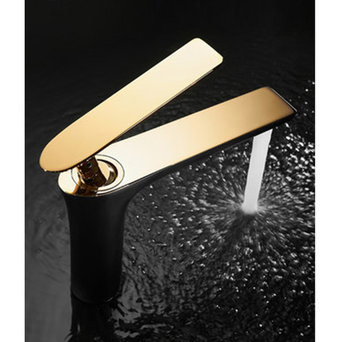 Light luxury hot and cold faucet white elevated bathroom faucet black gold basin basin faucet brass