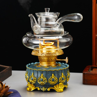 Resin kerosene lamp air lamp boiling tea stove live fire tea lamp pure brass vintage tea stove Chaoshan kung fu tea set set