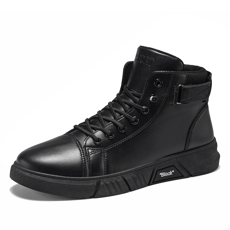 Zapatos de otoño para hombres nuevas botas Martin de alta gama para hombres tendencias de Botas de cuero casuales 100 zapatos de algodón retro británicos para hombres