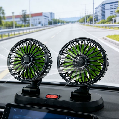 Car Fan Dual-Head 12V/24V Avtomobil və motosiklet məhsulları istehsal avadan