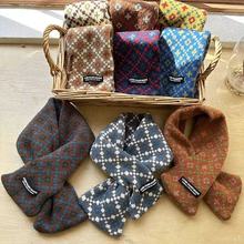 复古韩国ins儿童围巾洋气男童女童搭配个性宝宝交叉针织小围脖潮