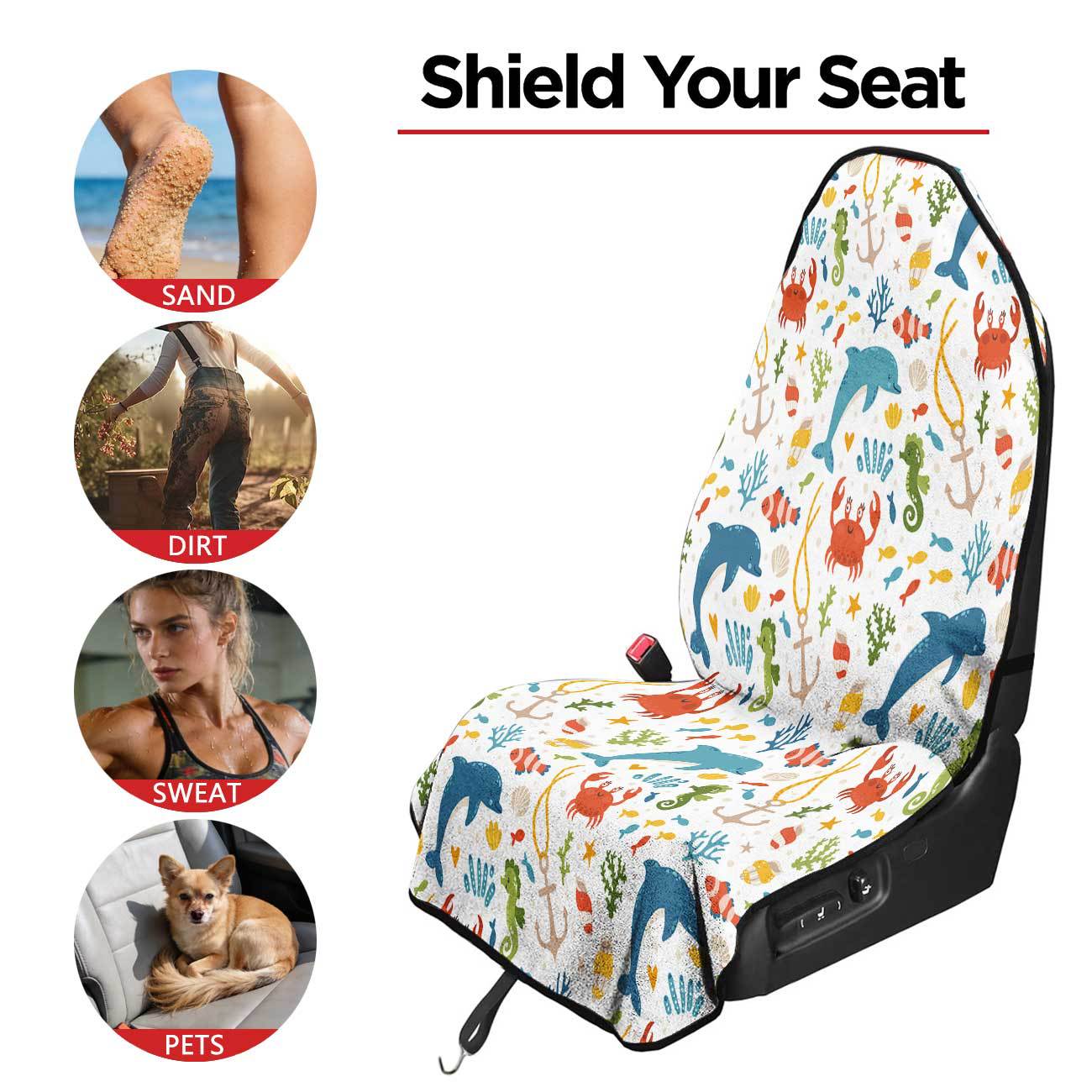 Marine seat towel cover front seat protector suitable for gym and exercise, universal for all seasons and car use