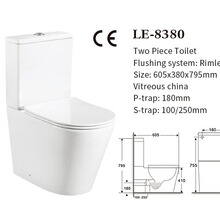 分体马桶自由排陶瓷坐便器智洁釉面