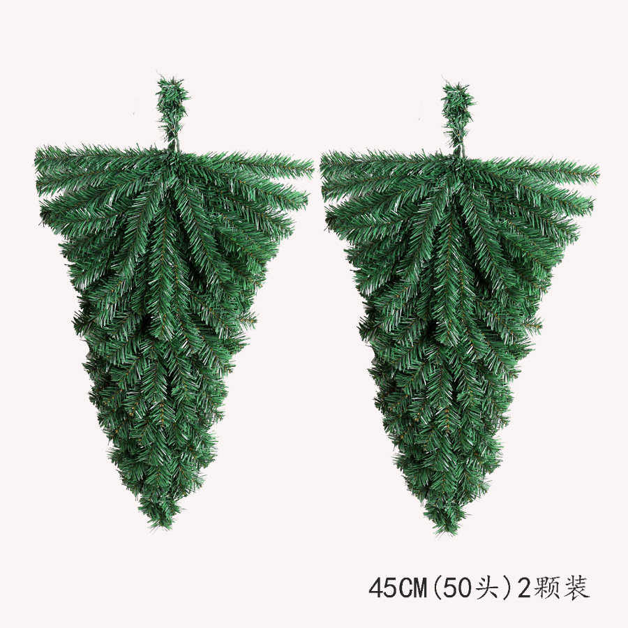 Navidad transfronteriza invertida árbol de Navidad colgante de pared interior verde árbol de decoración de PVC decoración de pared de Navidad