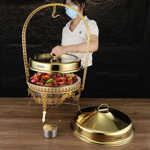 Cross-Border Supply New Butterfly Pattern Hanging Stove Restaurant Hotel Suitable Food Heating Container Stainless Steel Alcohol Meal Stove