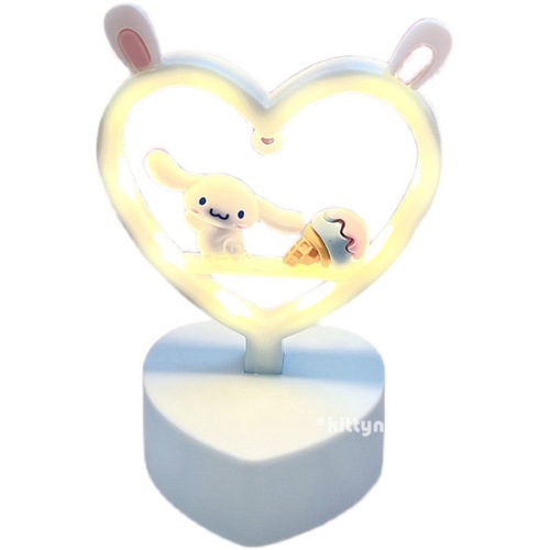 Dreamy Heart-Shaped Cinnamon Dog Kuromi Melody Atmosphere Night Light Table Lamp Birthday Christmas Gift Desktop Night Light