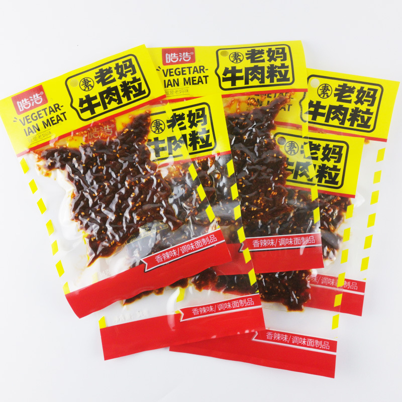 Hao Hao's mom's vegetarian beef particles 32g spicy strips hand-teared vegetarian meat spicy snacks snack childhood gluten spicy strips