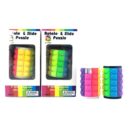 Amazon best-selling 3D rotating cylindrical magic cube children's intelligence sliding tower stress relief magic cube gift toy
