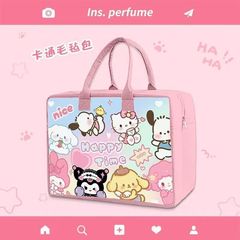 スポット漫画フェルトトラベルバッグ、大容量収納バッグ、かわいいトロリーケース、外出用荷物バッグ、必需品として使用できます。