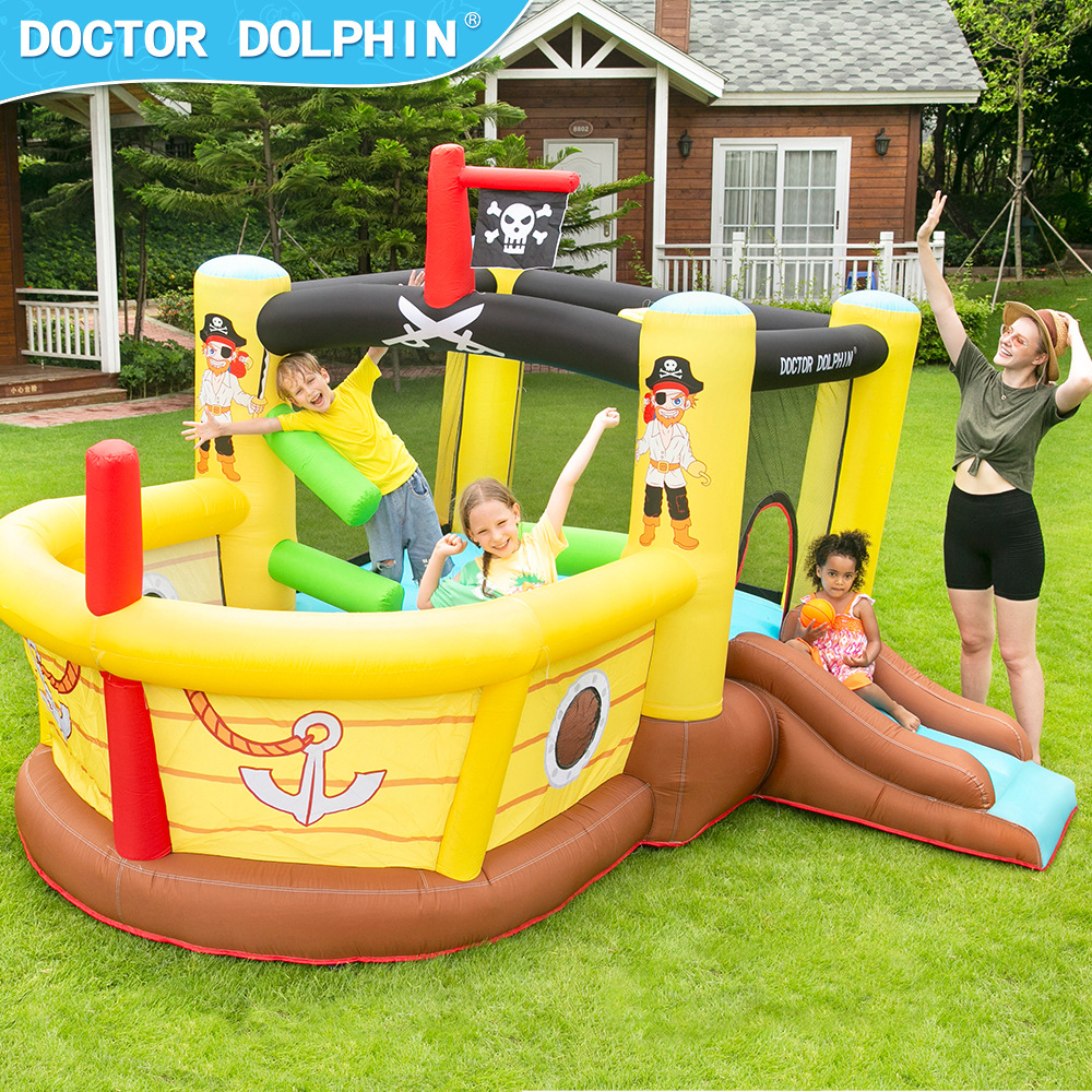 Doctor Delfín | Castillo inflable para niños, castillo inflable para el hogar, tobogán pequeño para interiores, trampolín, castillo inflable antideslizante