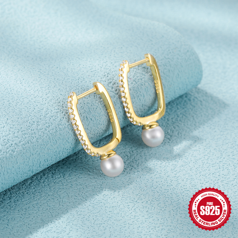 1g Weight 925 Sterling Silver Ear Needle Material 18K Gold Plated Plating Material Drop Earrings Classification 1 Pair Quantity Date, Tea Party Occasion 925 Sterling Silver Material Geometric Pattern All Seasons Season Women's Gender Elegant, Simple Style Style 1 Pair 18K Gold Plated 925 Sterling Silver 925 Sterling Silver Earrings Geometric Drop Earrings 53
