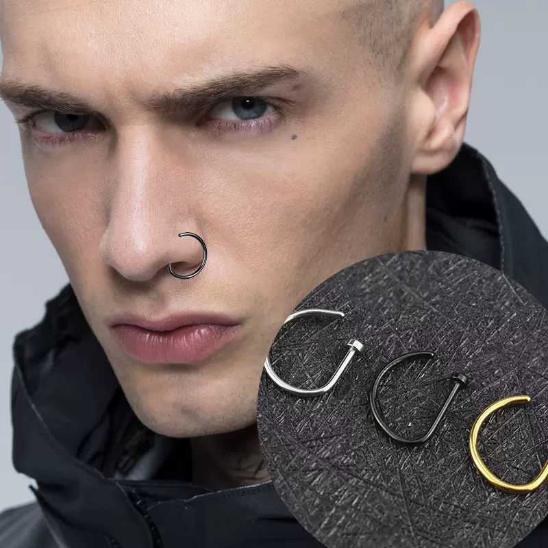 欧美不锈钢假穿孔鼻环时尚个性朋克非穿孔鼻夹穿孔隔膜身体饰品