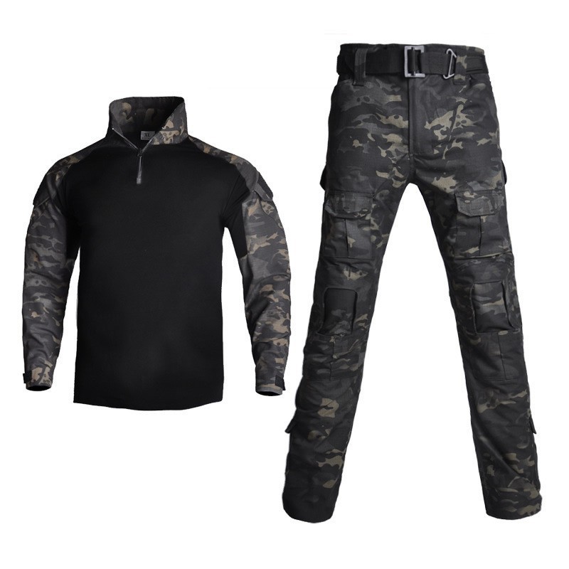 Traje Táctico de Camuflaje de Mezcla de Algodón, Transpirable y Resistente al Desgaste, para Entrenamiento