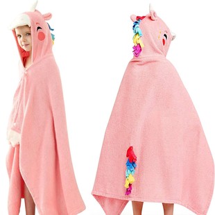 Unicorn Cute Casual Children's Bath Towel Shawl Warm Cape Shawl Hooded Children's Cartoon New Style
