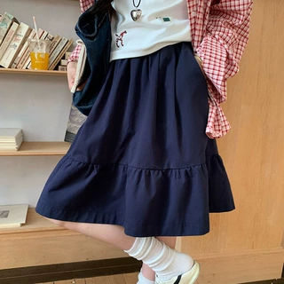 春夏季蓬蓬a字裙半身裙女2026新款大码胖mm百搭显瘦高腰简约中裙