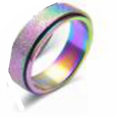 Wholesale Fashion Titanium Steel Frosted Rotated Couple Ring Nihaojewelry display picture 5