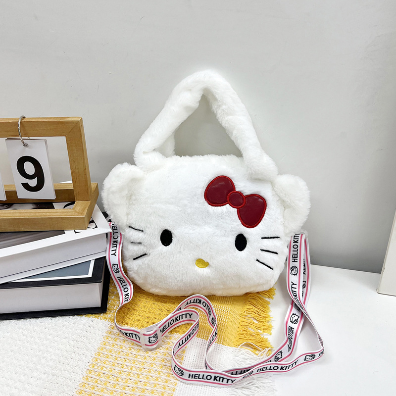 Bolso pequeño lindo para las mujeres 2023 nuevo simple peludo bolso de hombro de dibujos animados estilo coreano chica bolsa de salida portátil