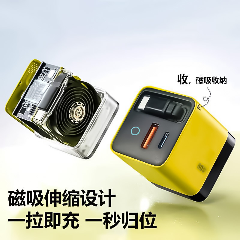 Cables telescópicos PD cabezal de carga rápida GaN cargador de teléfono móvil para Apple Huawei computadora portátil tablet carga rápida