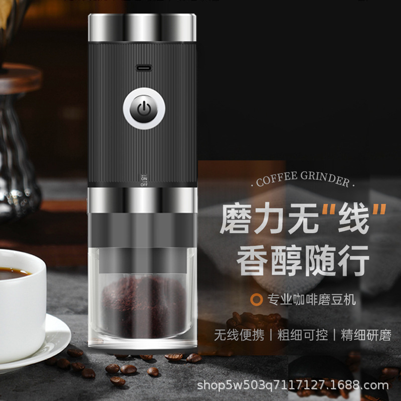 Household Coffee Machine with Integrated Grinder, Small Size, American and Espresso Extraction, Semi-Automatic Coffee Maker for Office Use