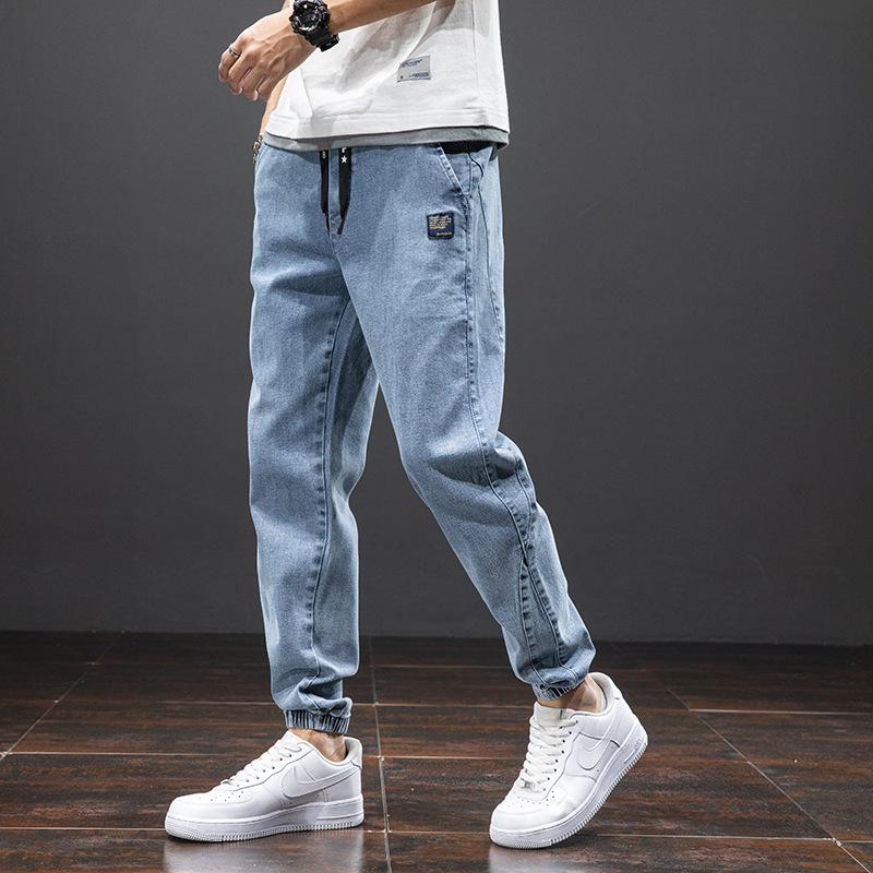 Autumn and Winter Jeans Men's Harlan Pants Leg plus size Men's Loose Casual Pants Fat Pants Cropped Plus Size Slim Look