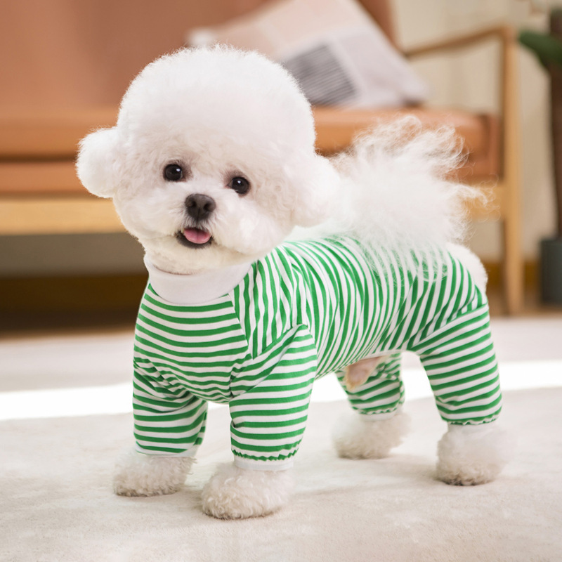 中小型犬春夏ストライプ四足純綿家庭テディ比熊かわいいペット犬服卸売りクロスボーダー|undefined