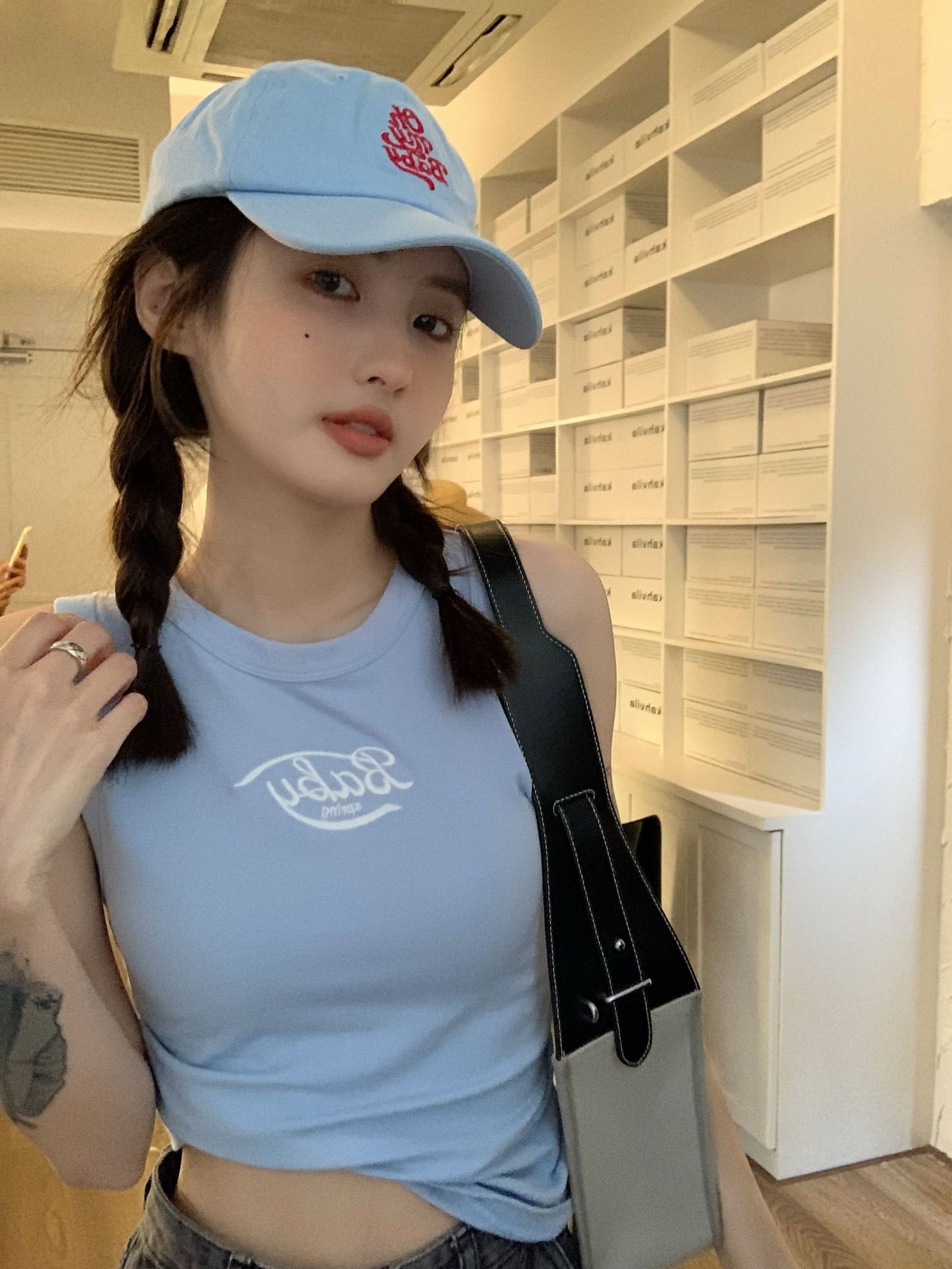 Xingshun Fashion White Letter Sports Small Vest Workwear Style Sling Women's Versatile Interior and Outer Top