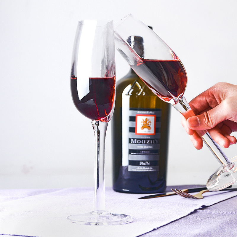 Cristal creativo europeo transfronterizo copa de vino de vidrio semicircular copa de vino de vidrio casa copa de champán copa semicircular