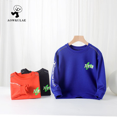 Children's Spring Korean Style New Long Sleeve T-Sweatshirt for Middle and Large Children with Reflective Strips, Boys' Base Shirt for Dropshipping