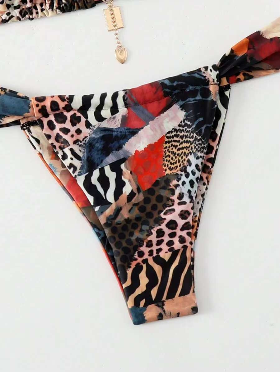 GraceChic 2025 New European And American Swimwear Sexy Cross-Border Bikini Printed Tie High-End Hot Girl Pure Desire Swimsuit For_voghion.com