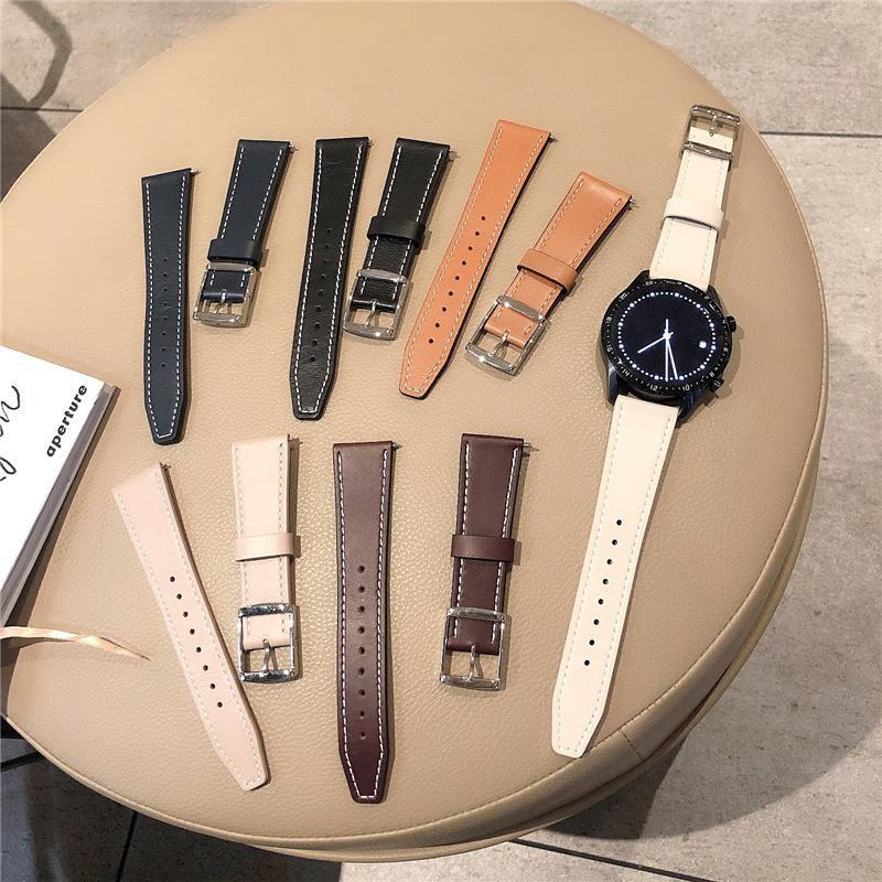 For Samsung galaxy watch3 Smart Watch Sports Leather Line Retro Men's and Women's Replacement Wristbands