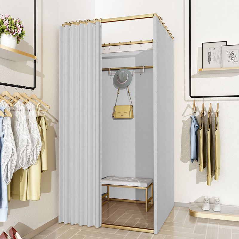 Tienda de ropa, centro comercial, vestuario de ensamblaje, sala de prueba móvil simple, cortina de puerta, piso, estante de exhibición portátil, vestuario