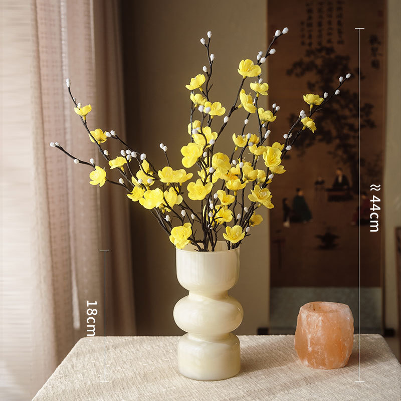 Flor de ciruela de ciruela flor de imitación flor de seda sala de estar gabinete de televisión decoración de mesa de té decoración de estilo chino para el hogar arreglos de flores