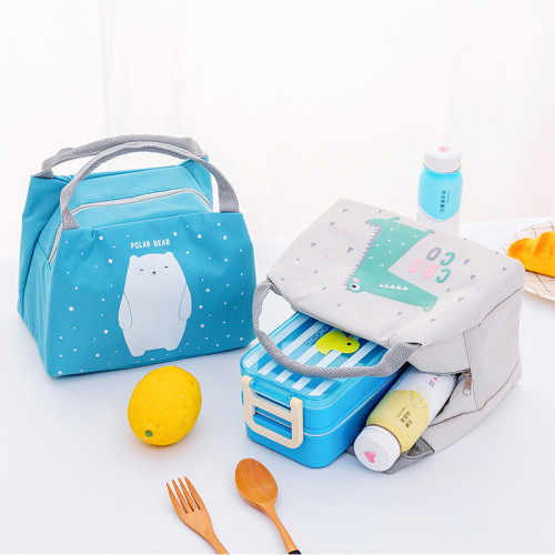 Cute cartoon lunch box bag, simple and fashionable, thermal insulation, thickened and waterproof lunch box bag for students, lunch bag for office workers