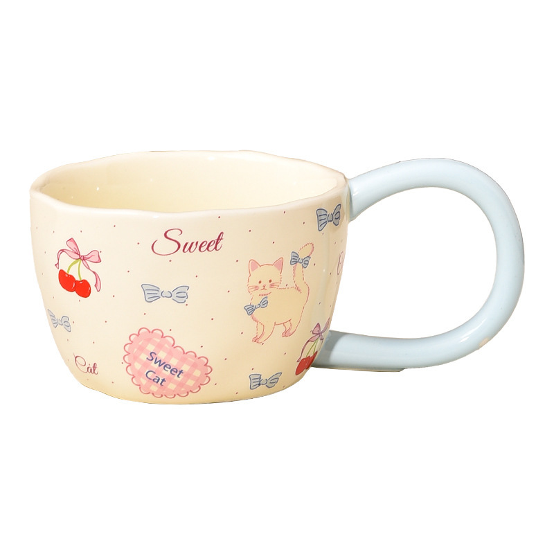 かわいい子猫陶磁器マグカップの親友コーヒーカップはギフトボックス付きオフィスで水を飲む高颜値カップの女性家庭用|undefined