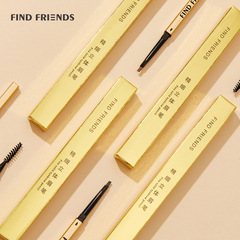Small Gold Chopsticks Eyebrow Pencil, Small Gold Block Eyebrow Pencil, Small Gold Bar Eyebrow Pencil, Double-Ended Triangular Eyebrow Pencil, Long-Lasting, Waterproof, Sweatproof, Not Easy to Fade